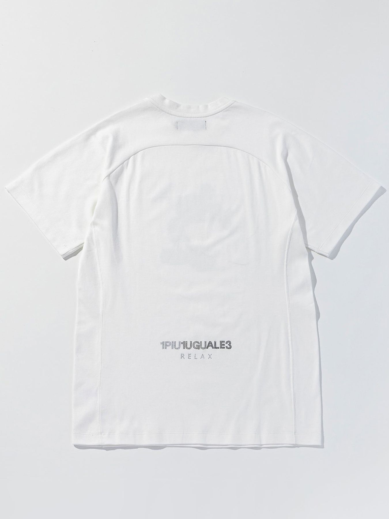 《ミッキーマウス コラボ》ラインストーンシルエット半袖Tシャツ  / ホワイト 【Disney × 1PIU1UGUALE3 RELAX】