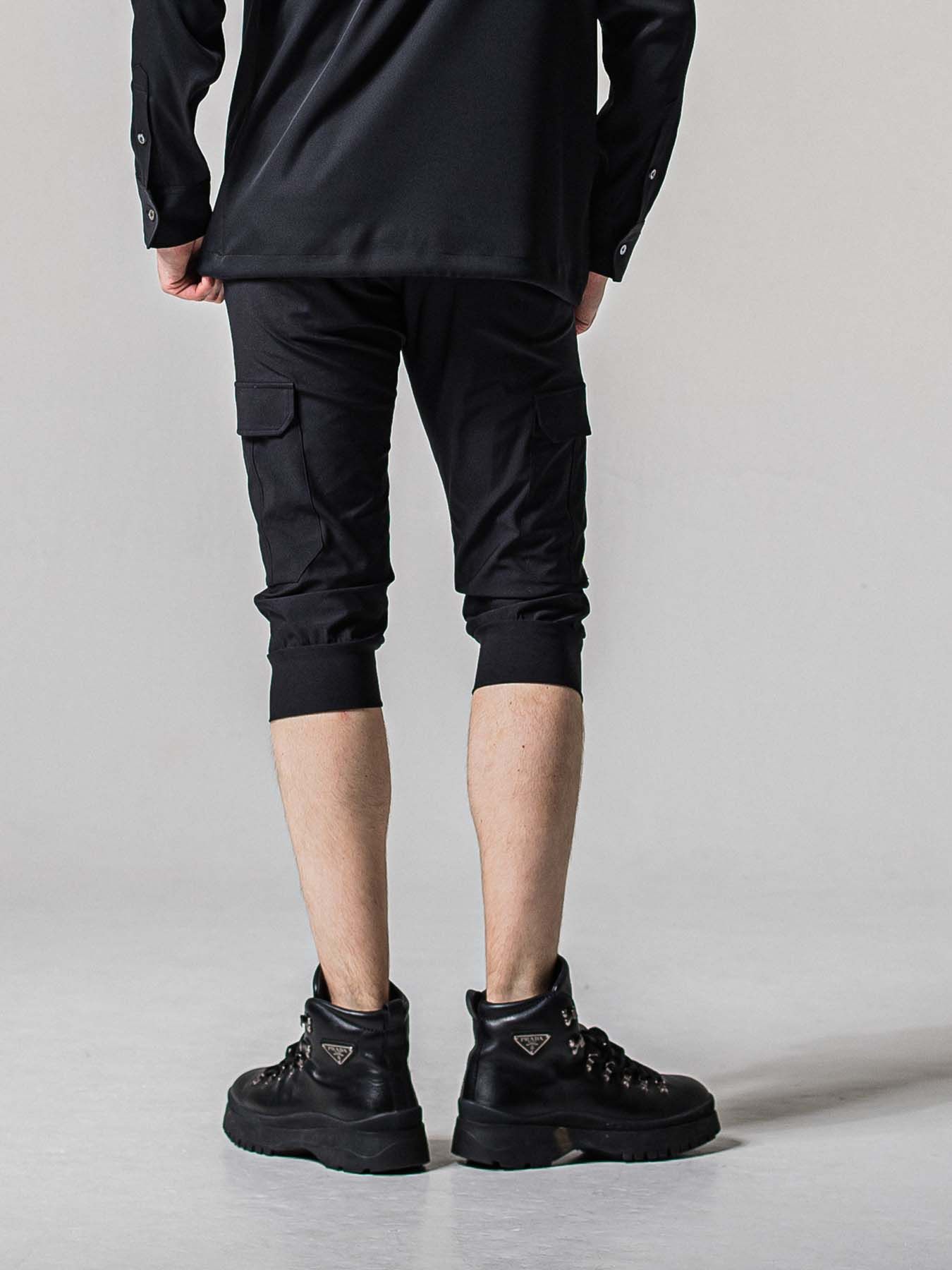 【予約品 11月16日(日) 締切】CARGO CROPPED PT / カーゴクロップド ジャージパンツ / ブラック