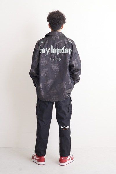 ナイロン ジャガード コーチ ジャケット  / ブラック 【BOY LONDON】