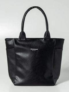 サークルロゴPUトートバッグ / ブラック