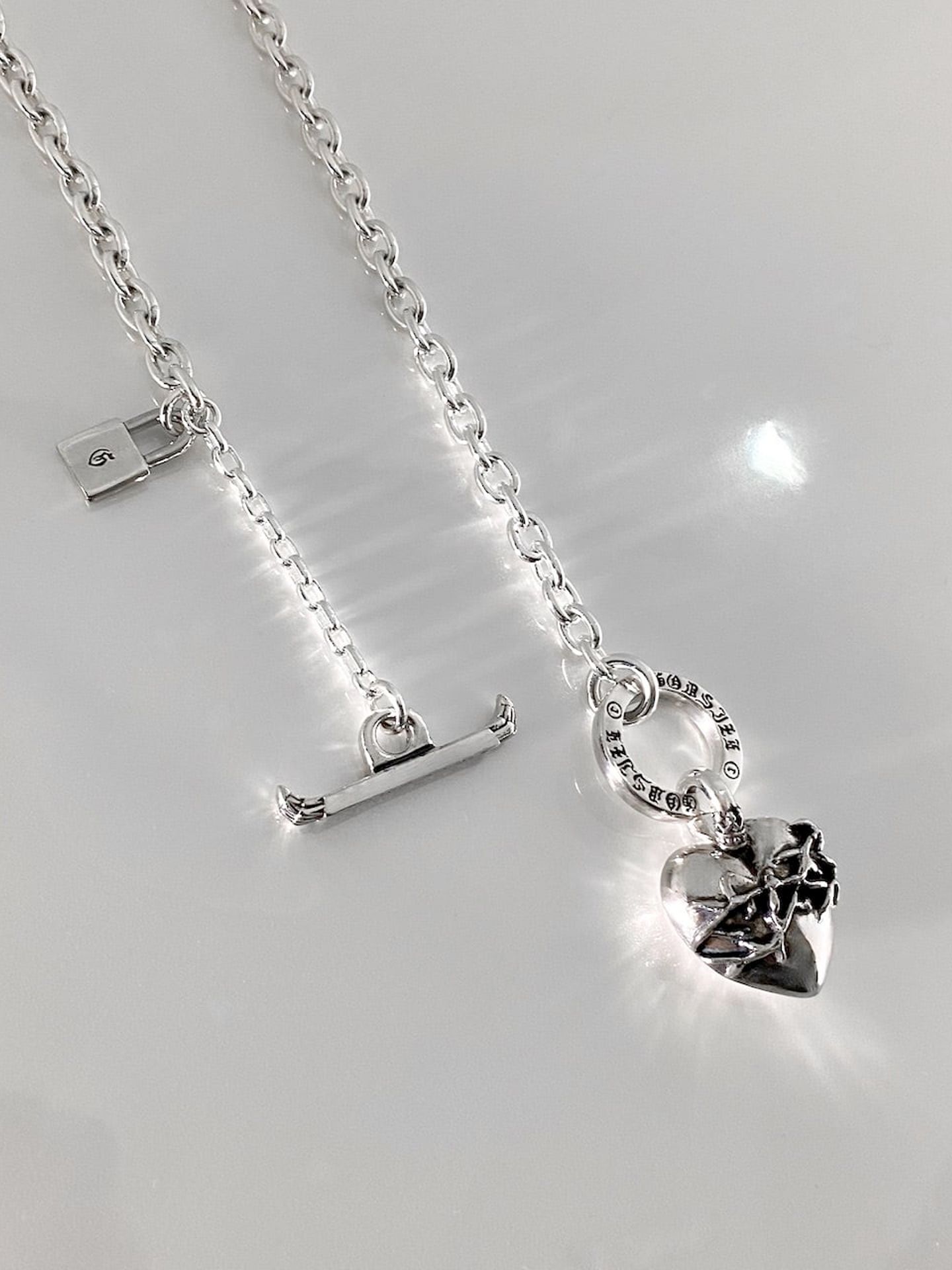 《受注生産》HEART NECKLACE T-BAR / ハートネックレス Tバー / 注文から2～3週間後入荷予定
