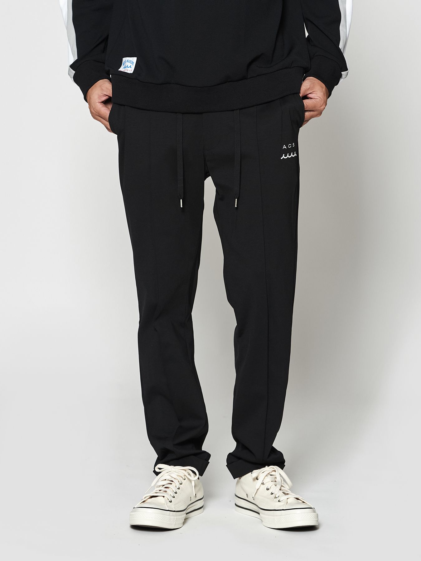 【予約品 10月9日(木) 締切】muta Easy Tight Slacks / イージータイトスラックスパンツ / ブラック【Acanthus × muta MARINE】