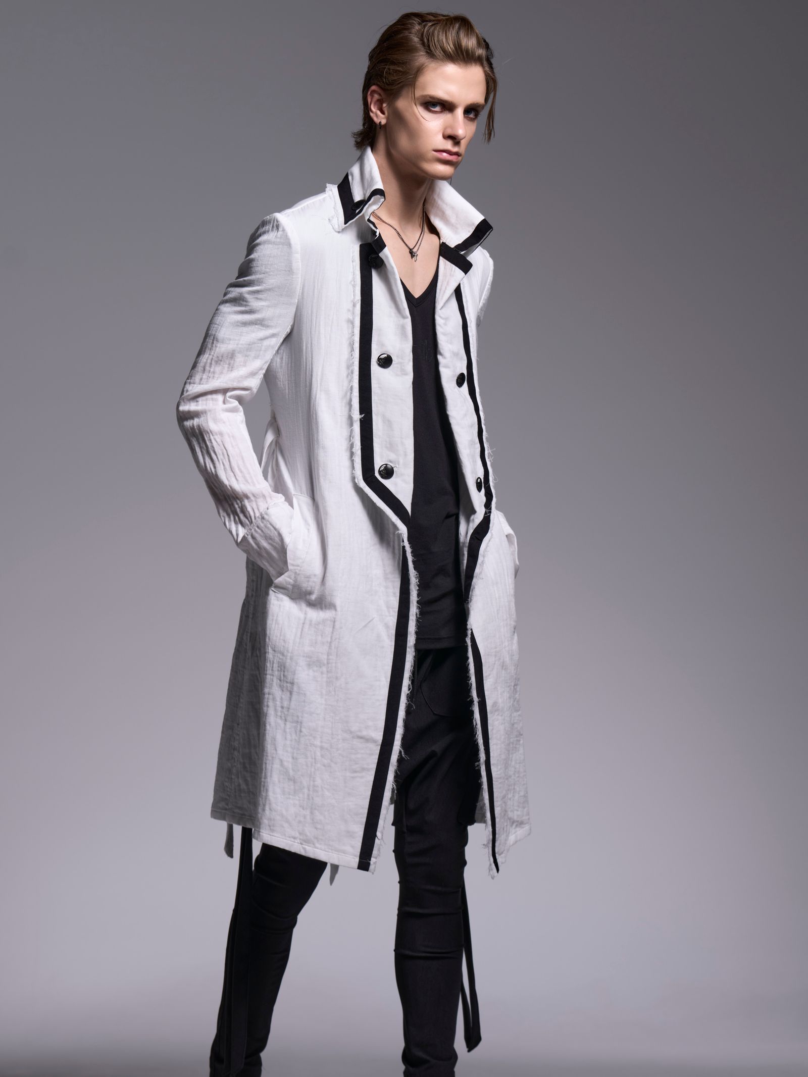 【予約品 1月4日(日) 締切】Gaze Napoleon Coat / ガーゼナポレオンコート / ホワイト