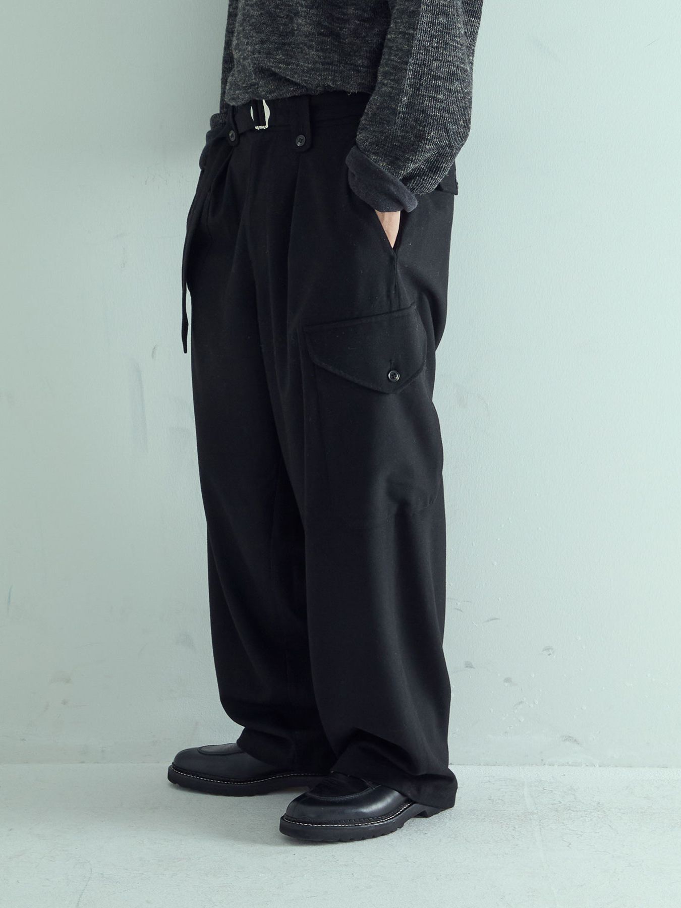 【予約品 】WOOLPILOTPANTS / ウールミリタリーパンツ / ブラック