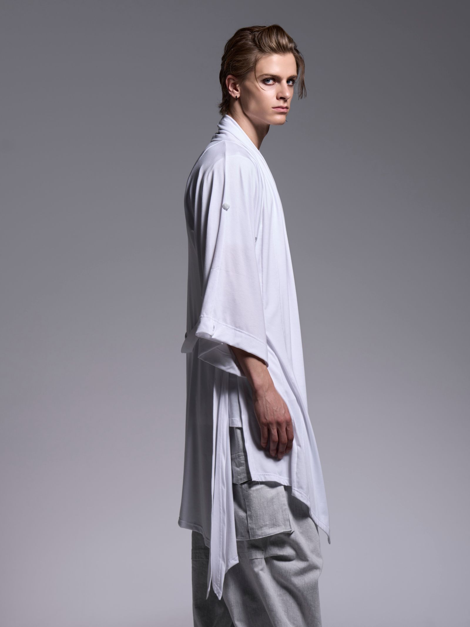 【予約品 1月4日(日) 締切】KIMONO-Sleeve Cardigan / 着物スリーブ カーディガン / ホワイト