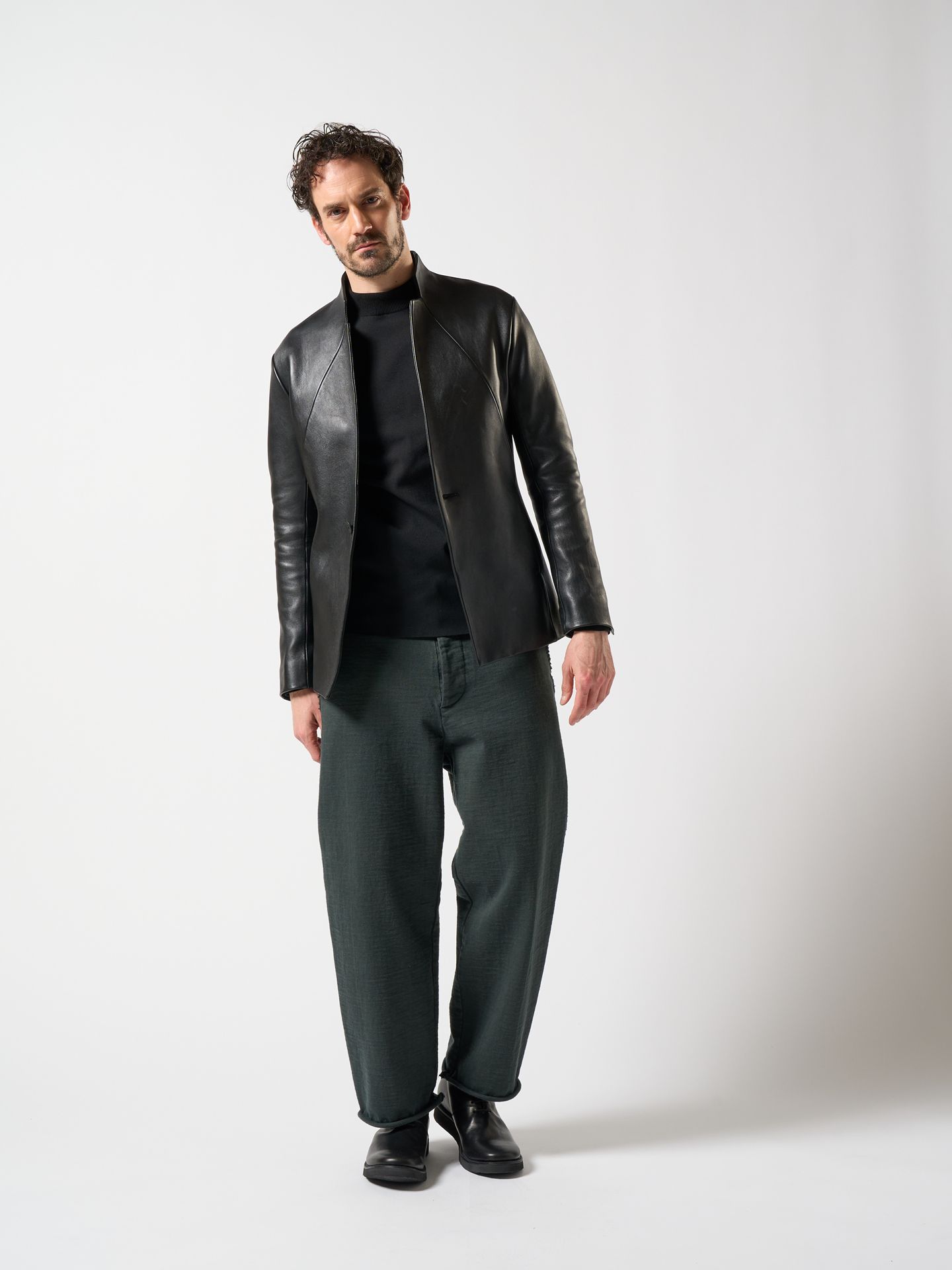 【予約品】 seam jacket / レザージャケット / ブラック