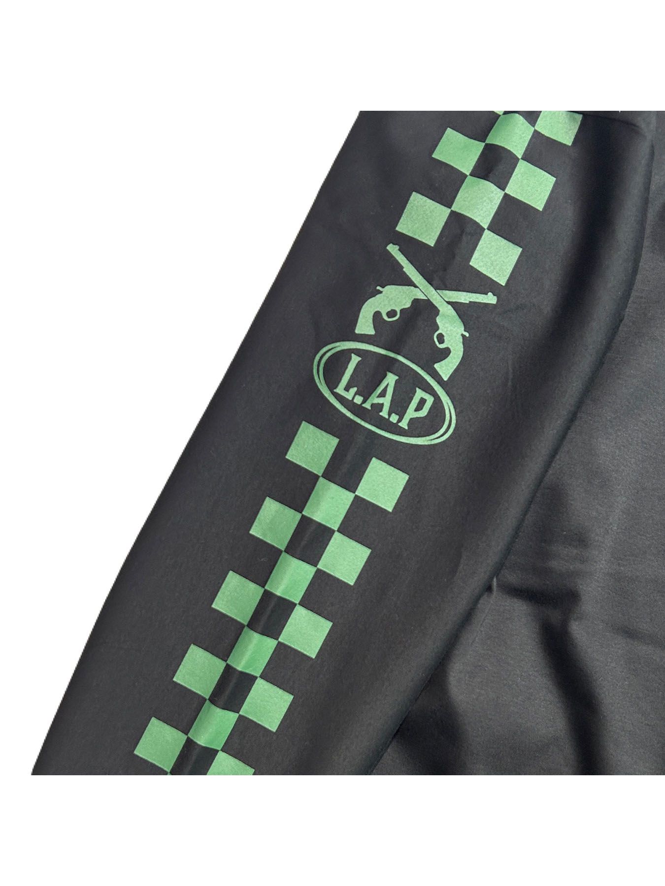 【予約品 8月10日(日) 締切 】CHECKER L/S T / チェッカー ロングスリーブ Tシャツ / ブラック×グリーン