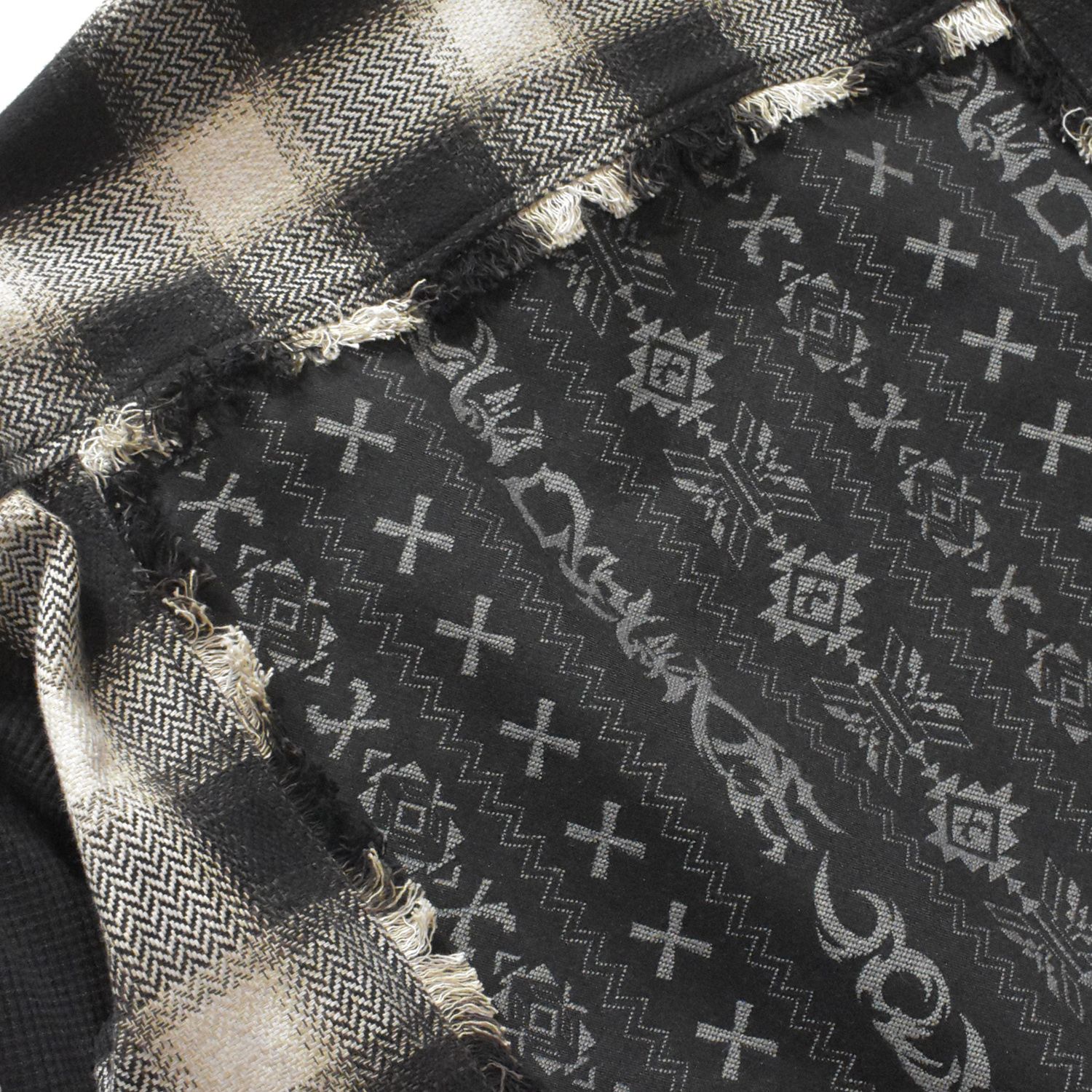 《予約品3月27日 23時55分締め》 JACQUARD SH / ジャガードシャツ / ブラック・ホワイト  【roarguns 】8月中入荷予定