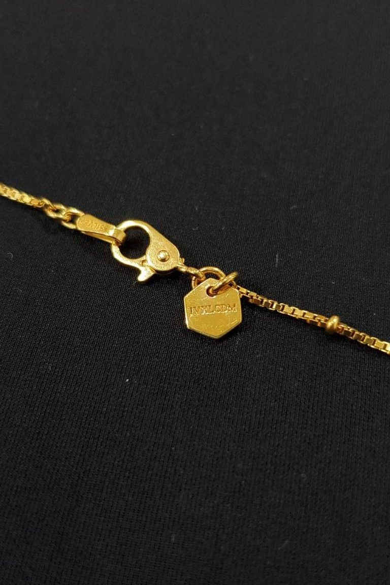 CROSS LINE CHARM PENDANT / SV925.GD.DIA