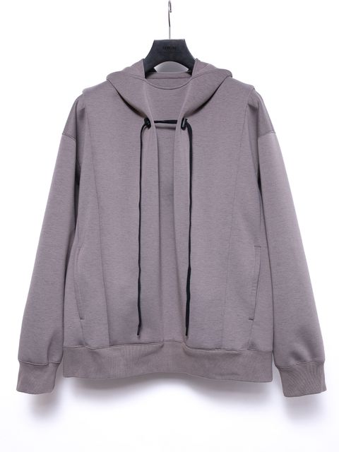 【予約品 4月6日(月) 締切】Three-layer Stretch Cardboard Knit Hoodie / スリーレイヤー ダンボールニット フーディー / グレージュ