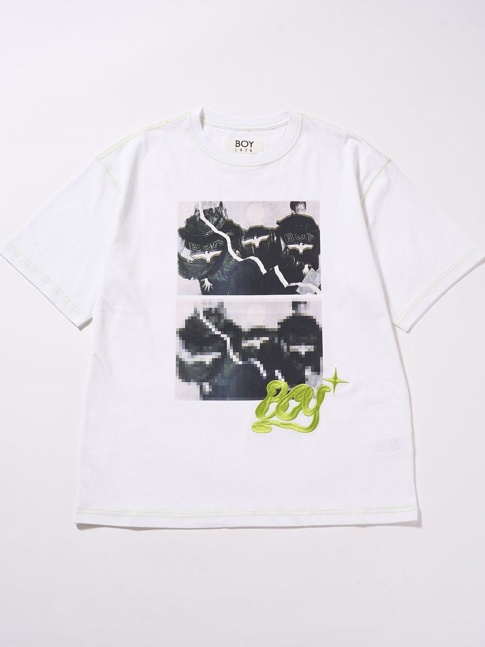 BOY Embroidery Photo Color Thread TEE / Tシャツ / ホワイト