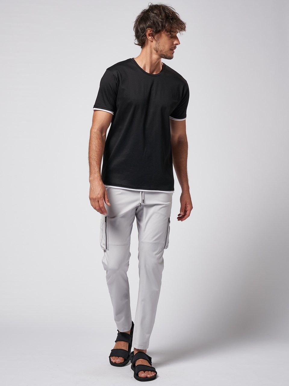 《予約品》 sweater's cut S/S / Tシャツ / ブラック×ホワイト