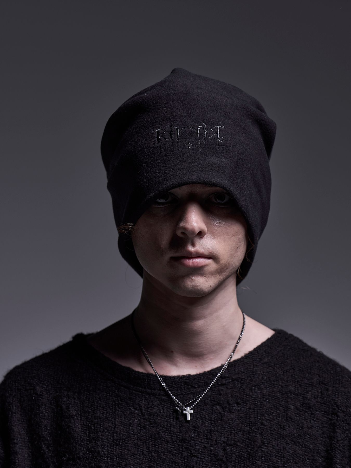 【予約品 】Cap / ヒートテックジャージー フロント刺繍ロゴ入りキャップ / ブラック
