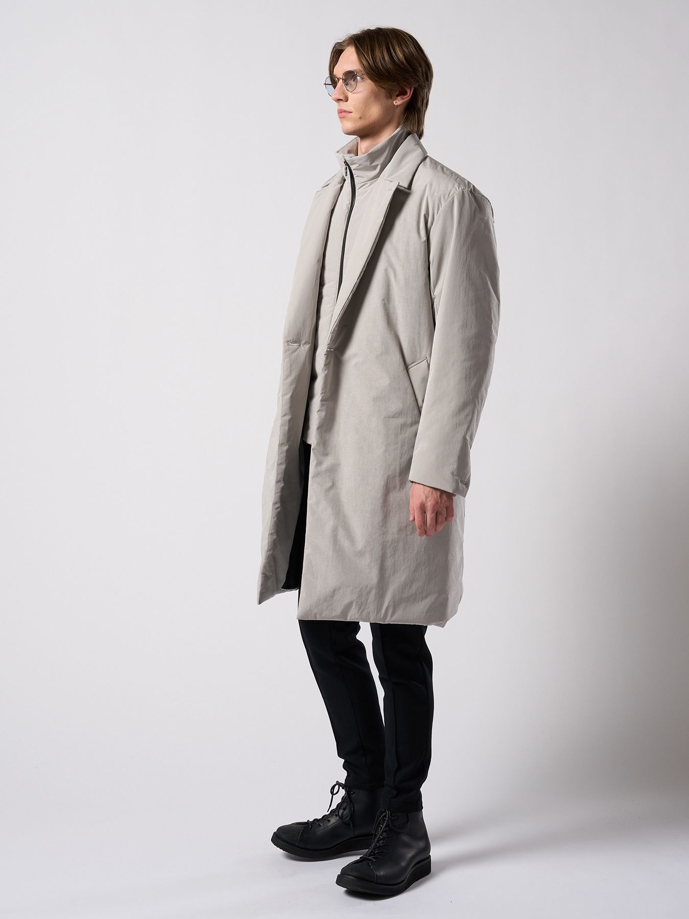 【予約品 4月19日(日) 18時締切】double breasted solid coat / ダブルブレスト ソリッド コート / フェードグレー