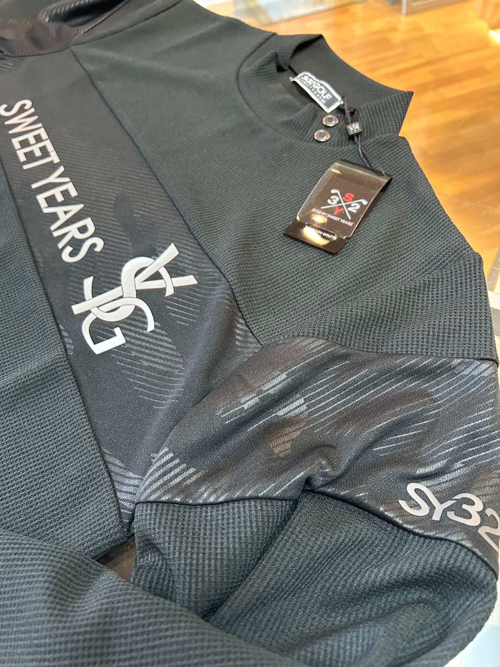 MINI WAFFLE LONG MOCK / ブラック 【SY32 by SWEET YEARS GOLF】