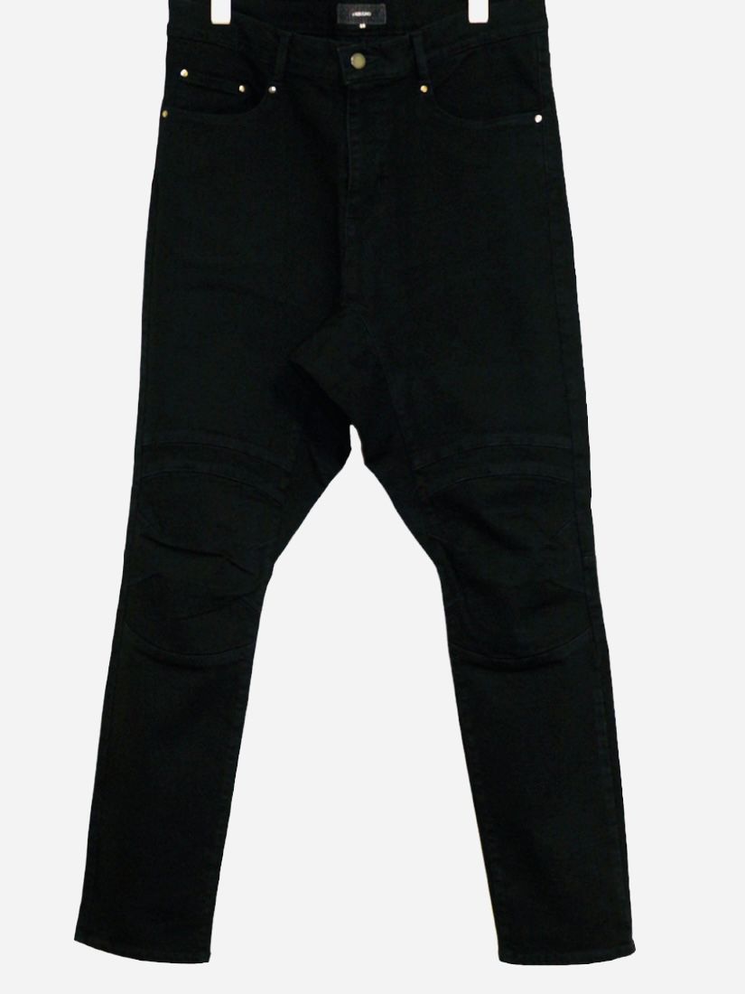 Supima High Power Stretch Denim Semi Sarouelセミサルエル Pants / BLACK 【ys Yuji SUGENO】