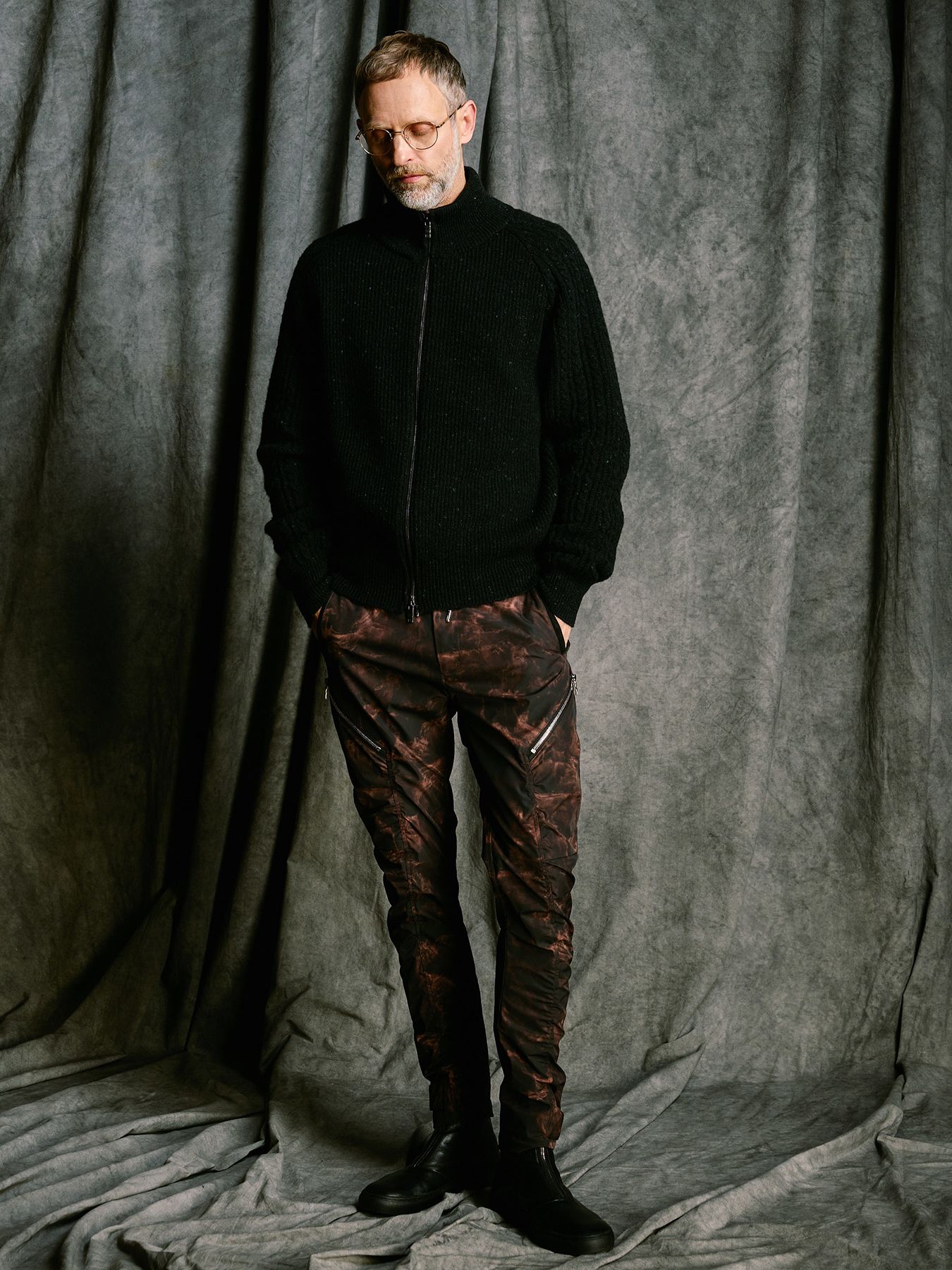 【予約品 4月19日(日) 18時締切】puckering banana teck pants / パッカリング バナナ テックパンツ / スモークプリント