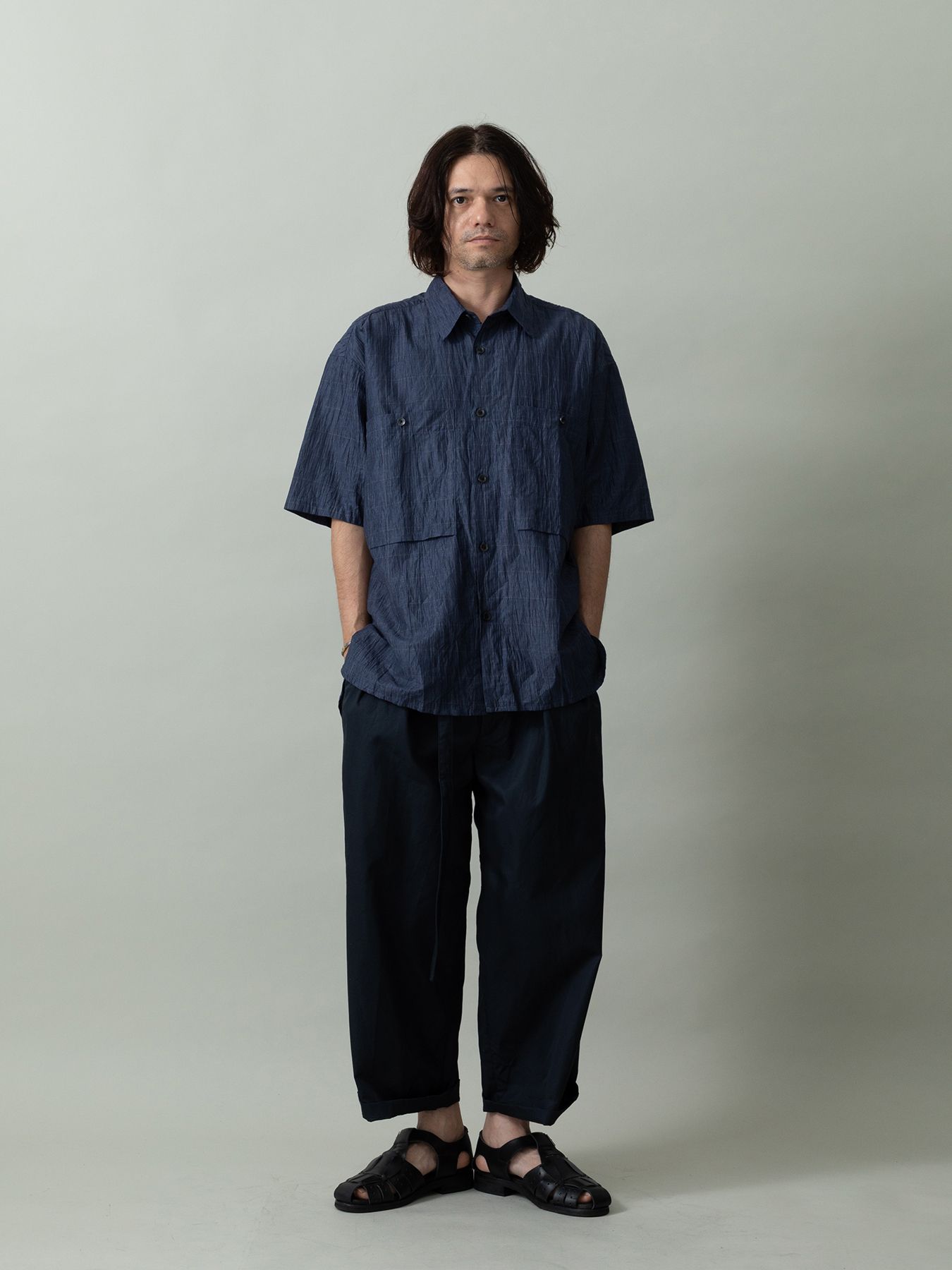 【予約品 2月1日(日) 締切】WAVEWASHER SHIRTS / ワッシャー加工シャツ / ネイビーチェック