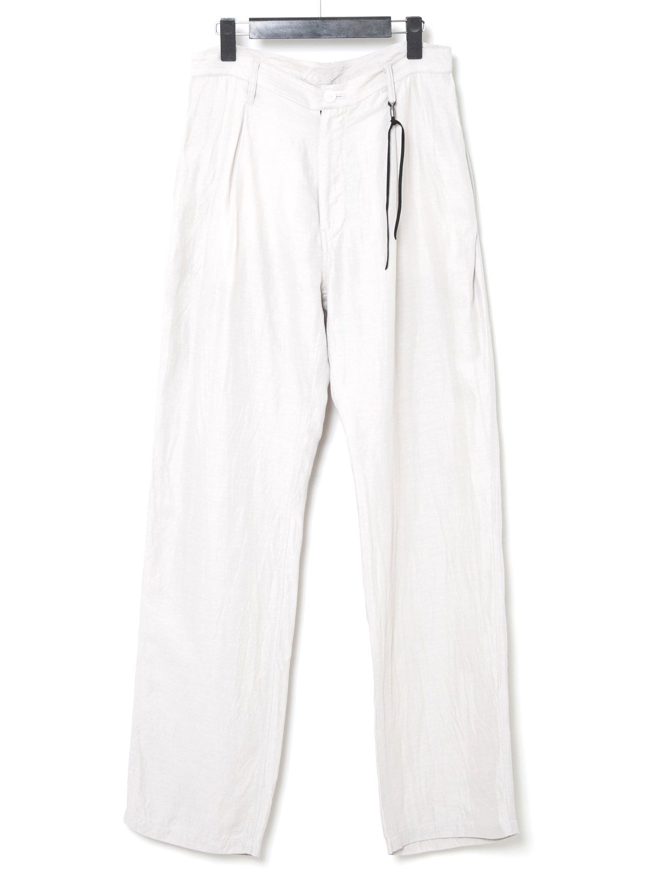 後染めレーヨン リネン ワッシャークロス ワイドパンツ / Cloth Wide Pants / ライトグレー 【STRUM】
