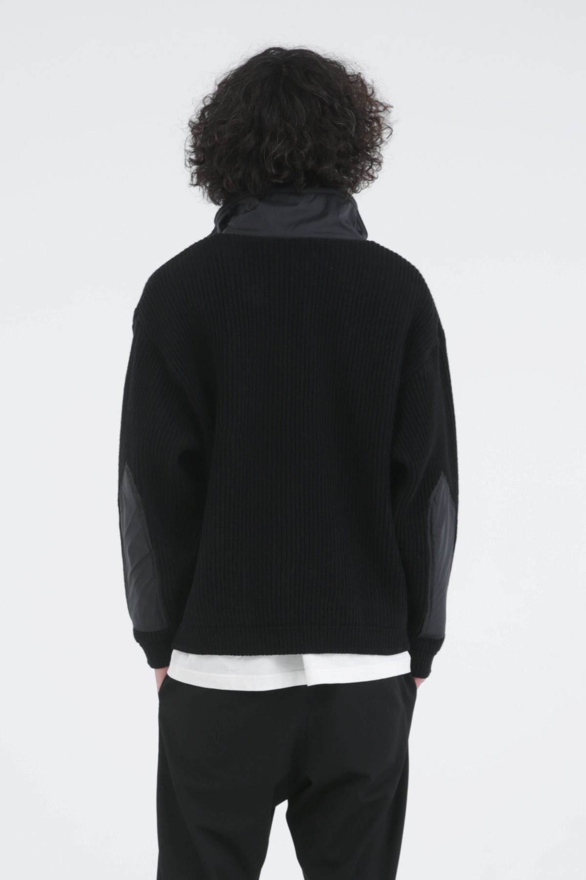 Iroquois - TUCK BORDER COMBI KNIT H/Z ハーフジップニット / KHA 