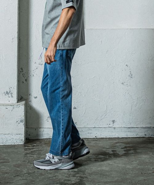 《予約11月17日19時締め》 EX denim jersey  WIDE PT / ワイドパンツ ライトインディゴLIND