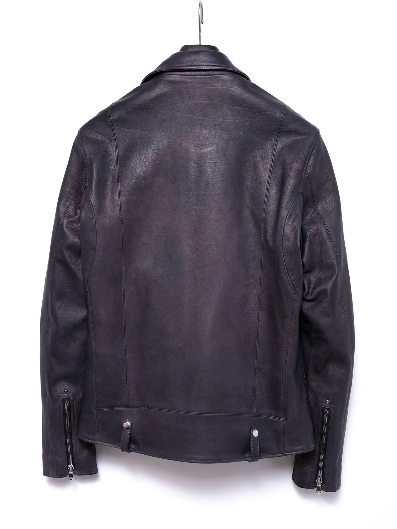 【予約品 4月6日(月) 締切】Hybrid Vegetable Tanned Calfskin Garment Burning Dyed Double Riders / ハイブリッド タンニン鞣し カーフスキン 燃焼製品染めダブルライダース / HI-FLYER