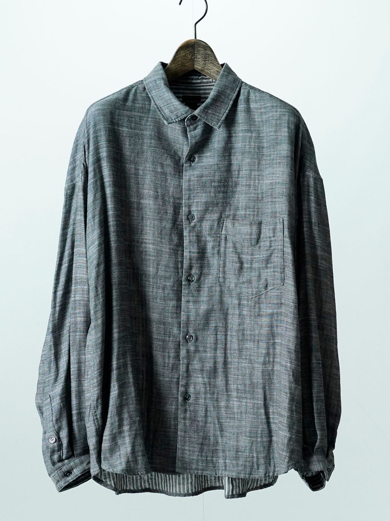 【予約品 11月9日(月) 締切】BACKSTRIPESHIRT / バックストライプシャツ / 杢グレー