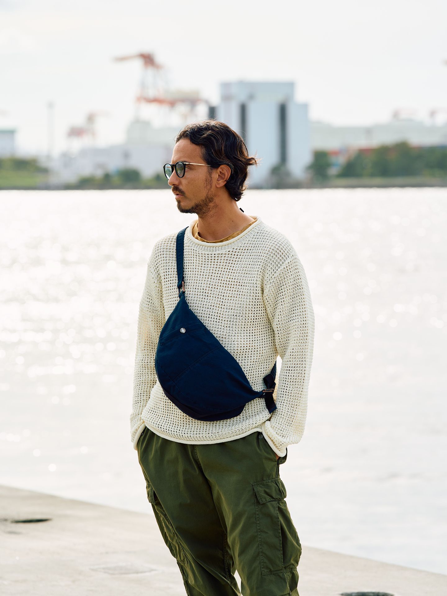 【予約品9月19日 10時締め】 GIMA roll crew knit / クルーネックニット / オフホワイト