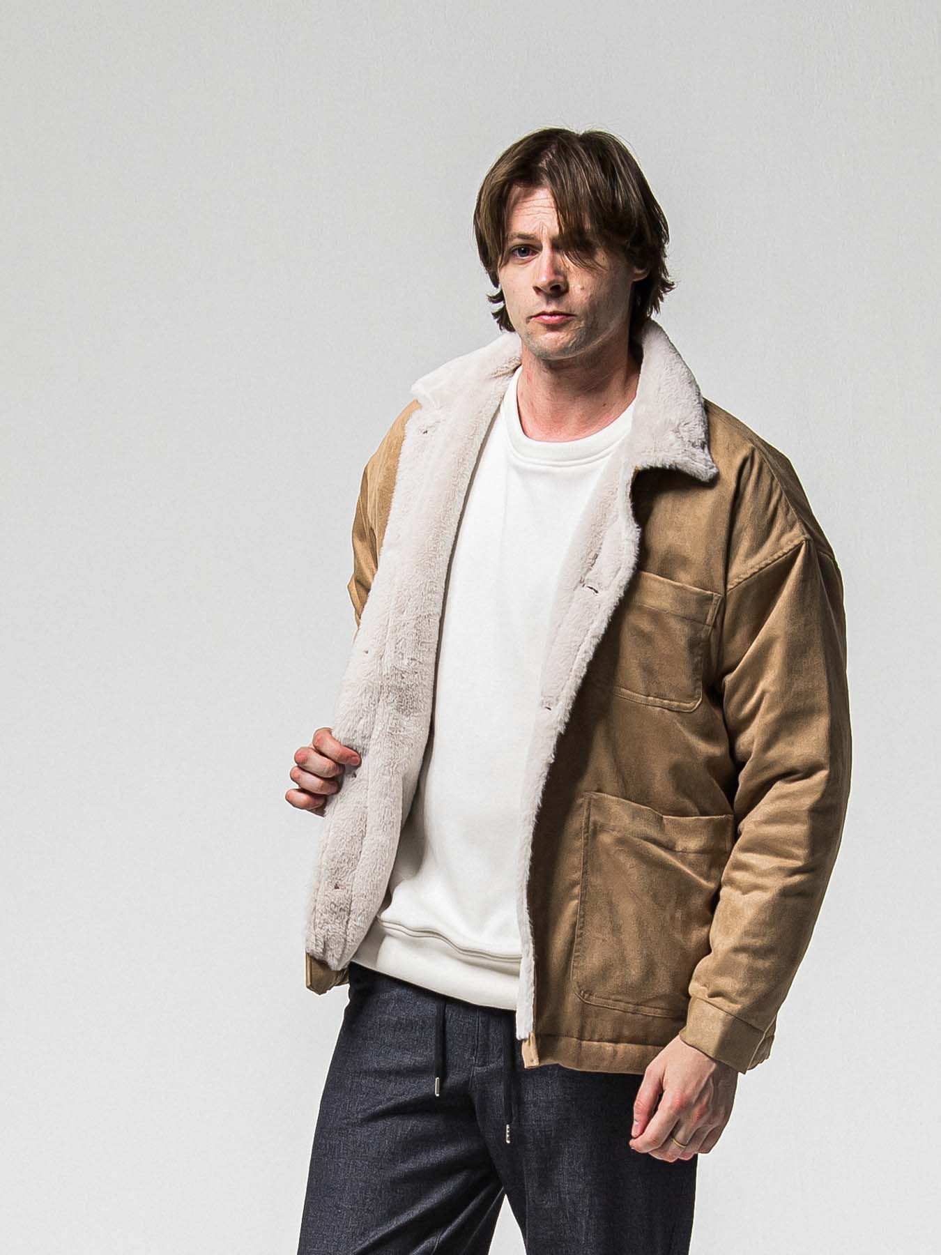 【予約品 】SUEDE FUR CAVER ALL / スウェードファーカバーオール / ブラウン