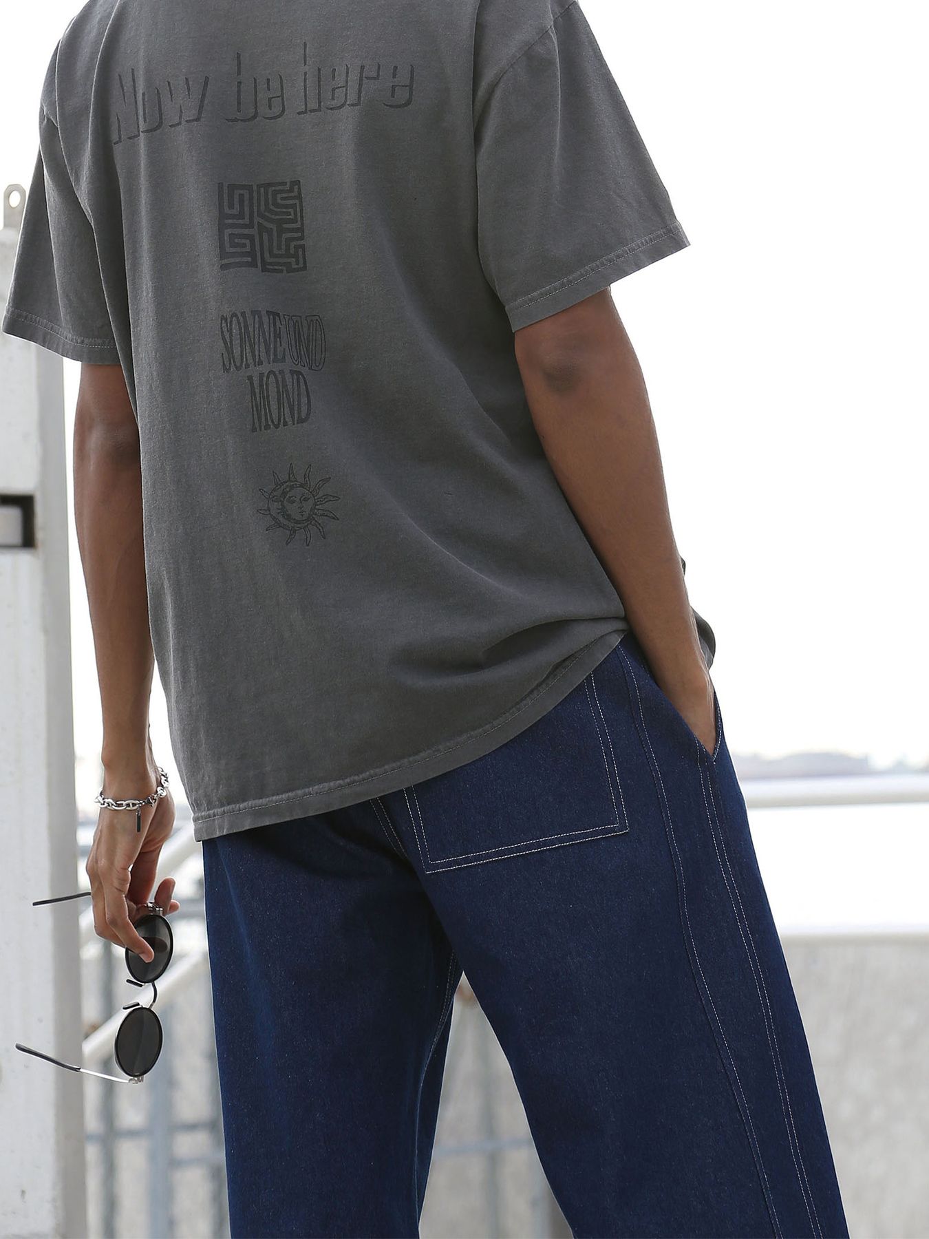 DENIM-MESH PANTS / インディゴ【QUOLT】