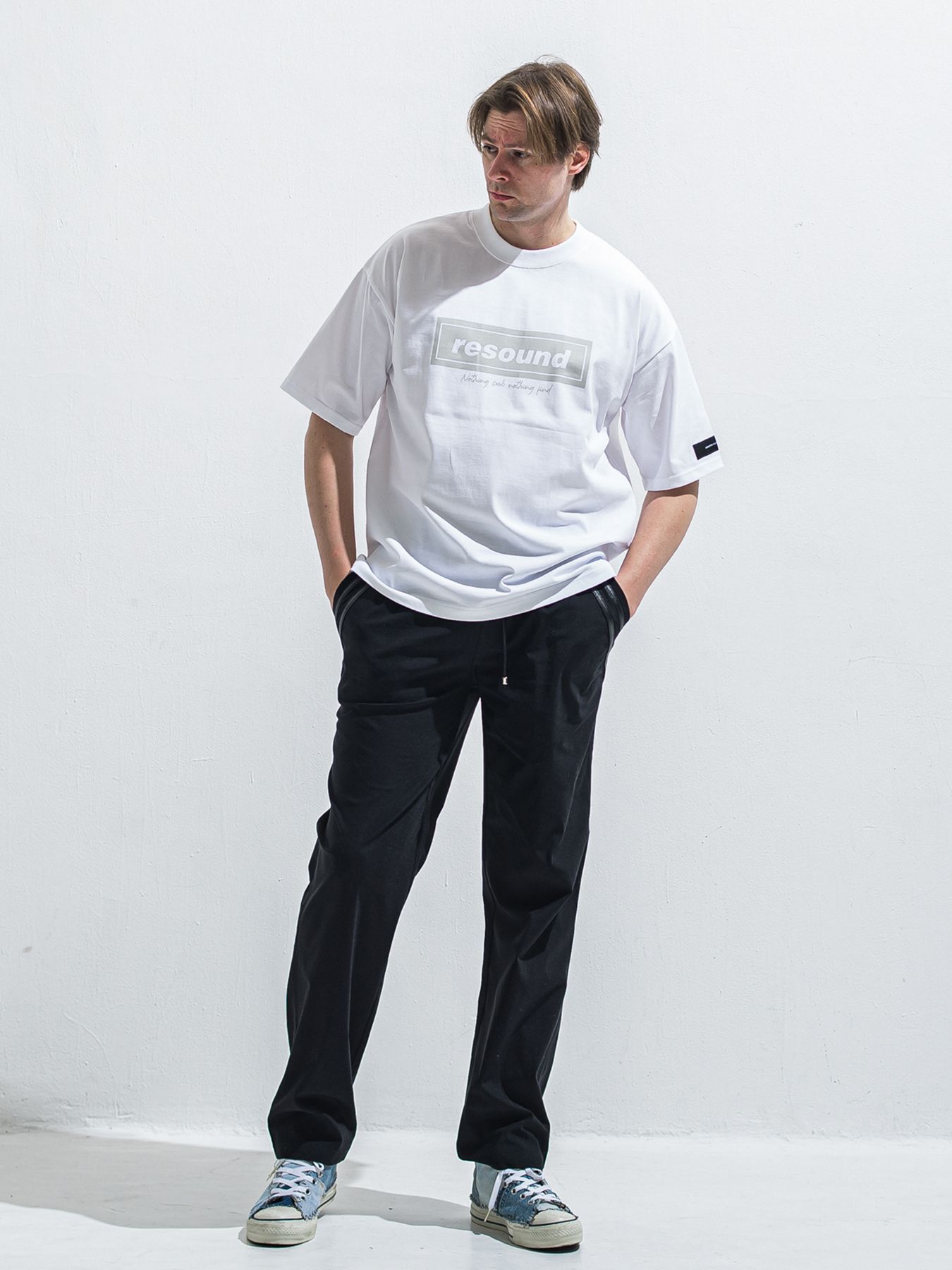 【予約品 2月15日(日) 18:00 締切】BOX OVER TEE / ボックスロゴオーバーTシャツ / ホワイト×グレー