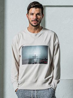 《予約11月17日19時締め》 EX sweat Photo drop trainer / トレーナー / ベージュ