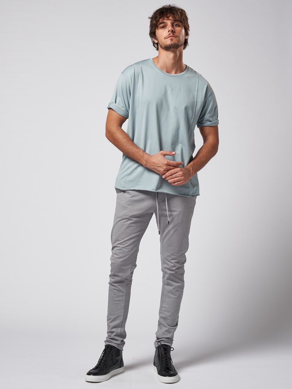 《予約品》 roll-up sleeve cut&sewn / Tシャツ / アイスブルー