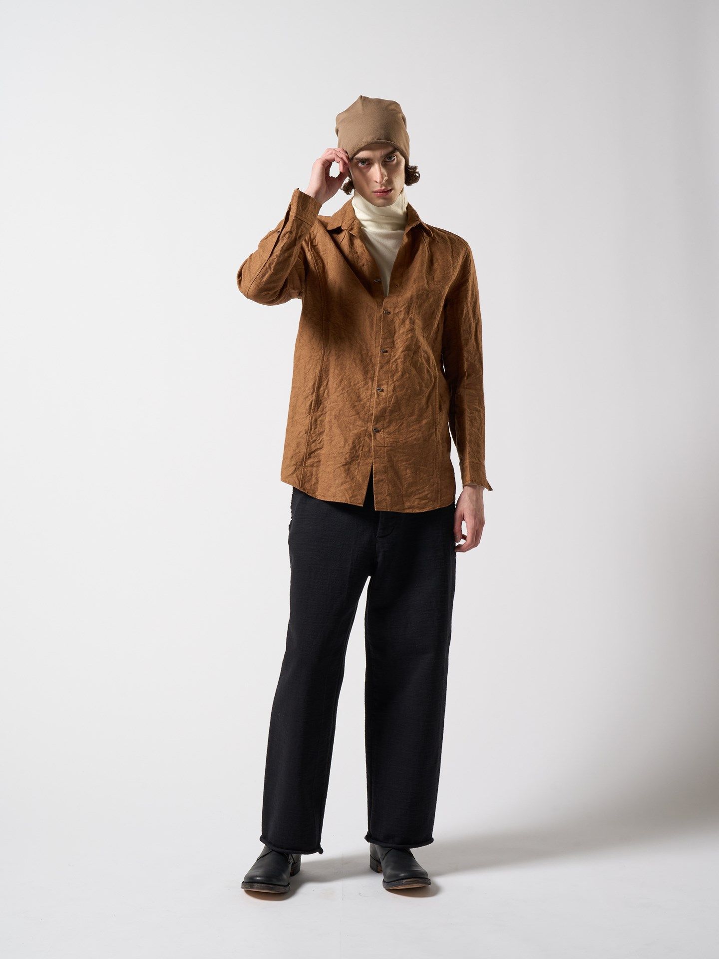 cut-off watch cap / キャップ / ブラウンベージュ