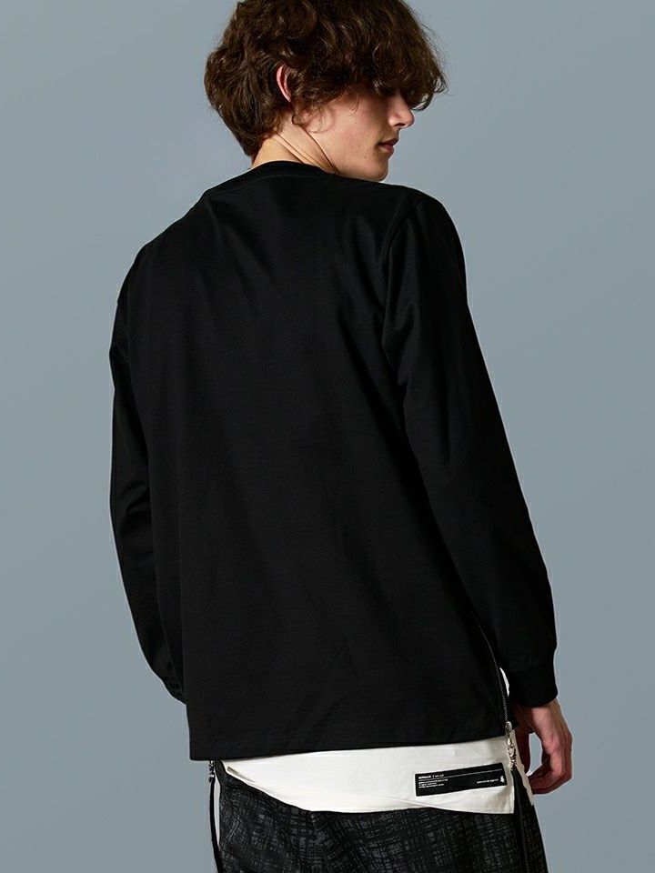 LOGO ZIP TEE×TANK TOP TシャツXタンクセット / ブラック×ホワイト