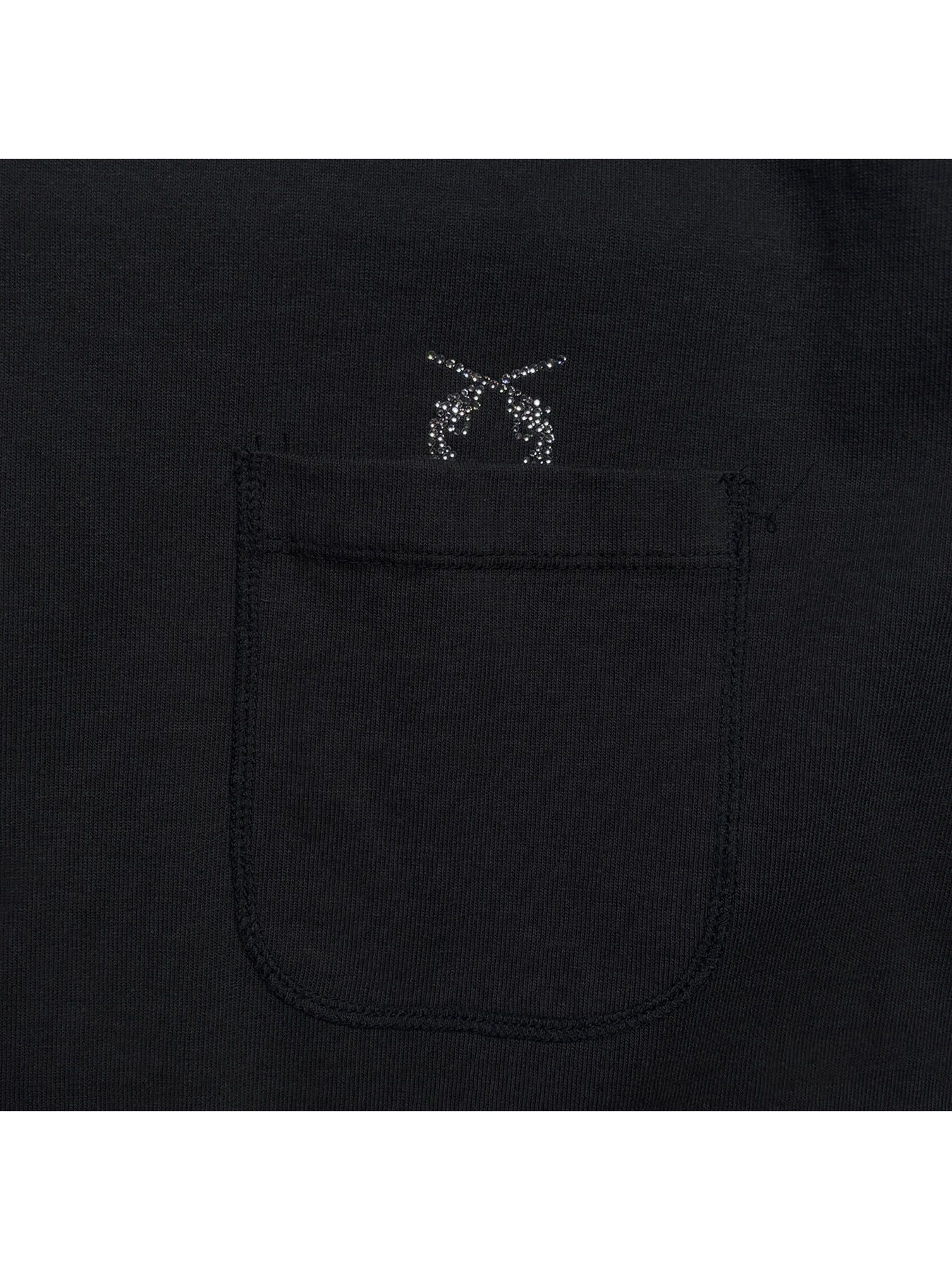 【予約品 3月9日(月) 18:00 締切】POCKET L/S T CRY / クリスタルクロスガン ポケット ミドルハイネックロンT / ブラック