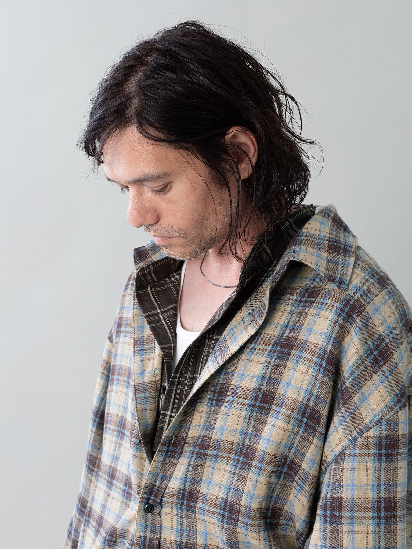 【予約品 5月27日(水) 締切】DOUBLE-SHIRTS / レイヤードシャツ / サックス系
