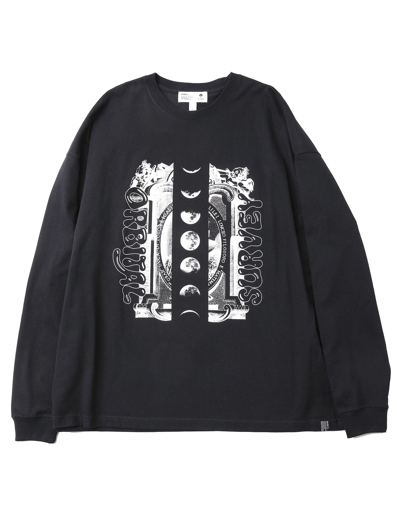 【予約品】ORBITAL WIDE-TEE / プリントワイドTシャツ / ブラック【QUOLT】