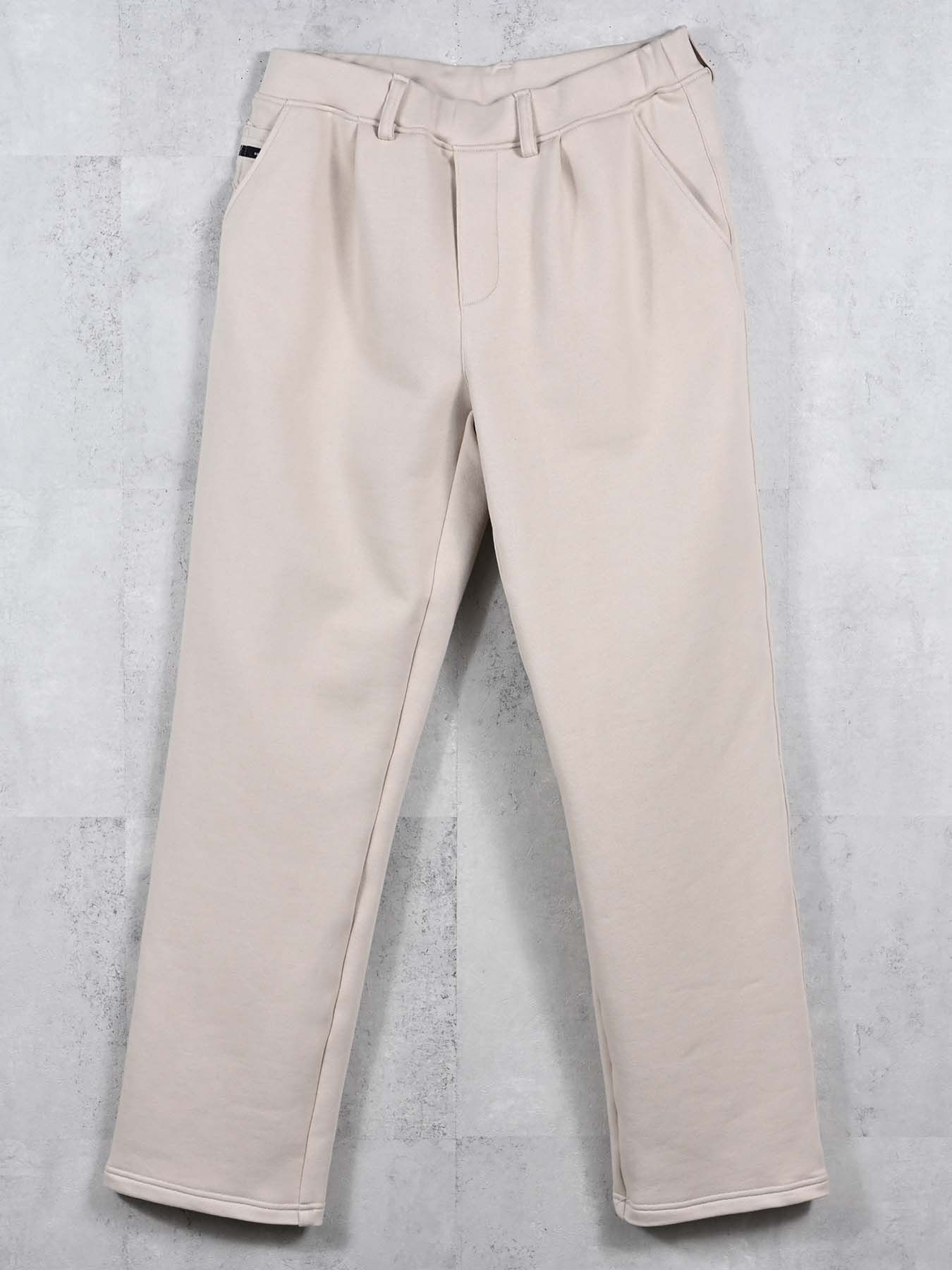 【予約品 11月16日(日) 締切】HF URAKE WIDE TUCK PANTS / 裏毛 セミワイドシルエット ワンタック イージーパンツ / グレージュ