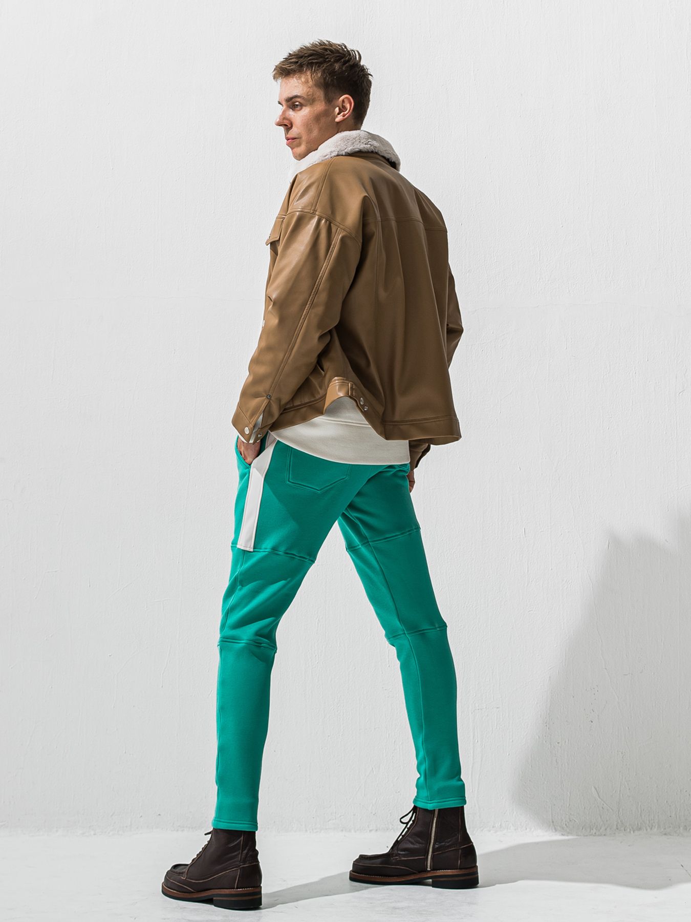 【予約品 9月6日(日) 締切】VELOURS FLEECE THERMAL LOOSE TRAINER / 裏起毛 ハニカムサーマル ルーズトレーナー / ホワイト