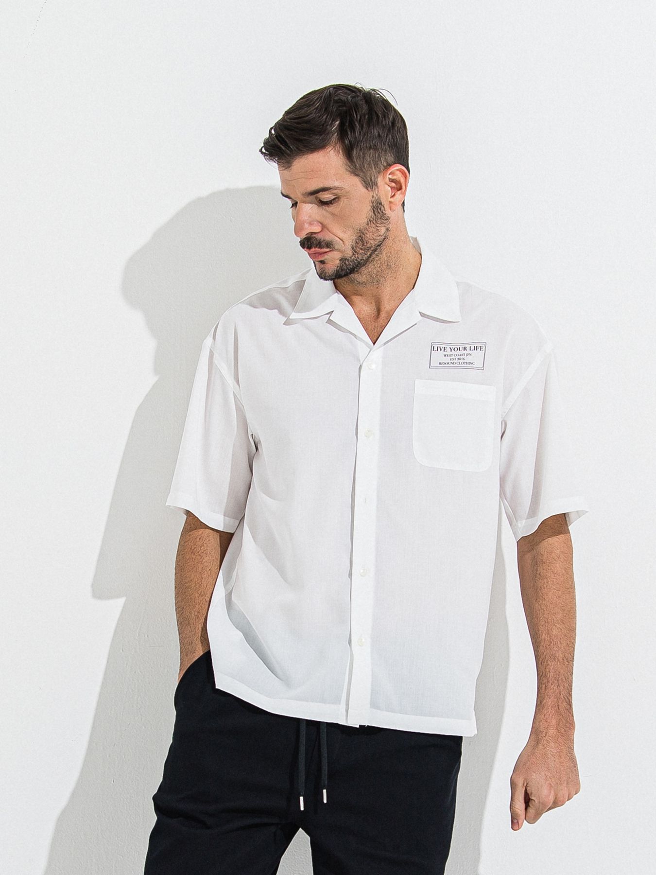 【予約品 】ZACK HALF SHIRT / ザックハーフスリーブシャツ / ホワイトプリント