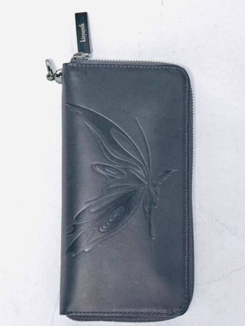 【予約】Cow Wallet / 革ジップ長財布ブラック 【kiryuyrik】