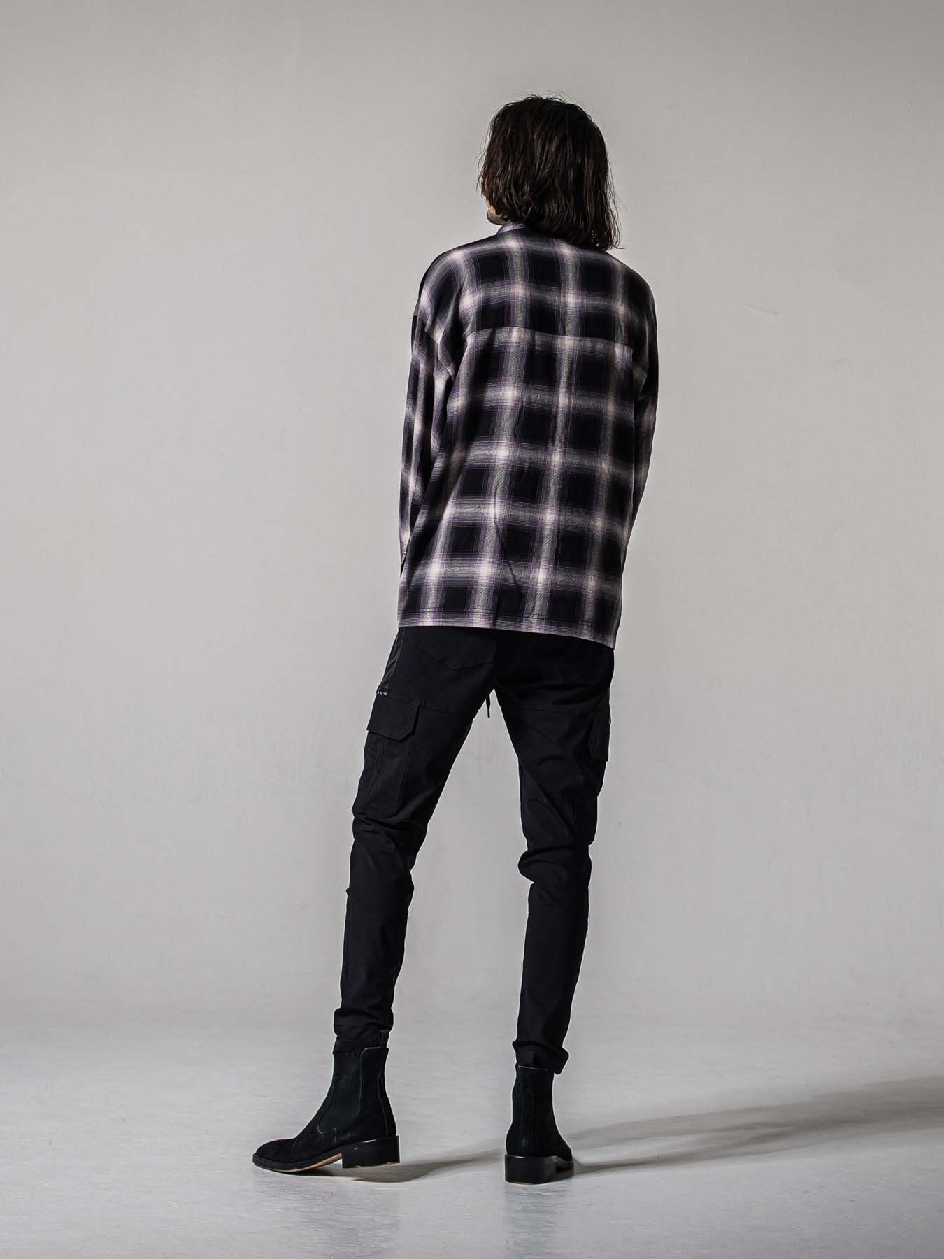 【予約品 11月16日(日) 締切】50s CHECK JK / オンブレチェック シャツジャケット / ブラック