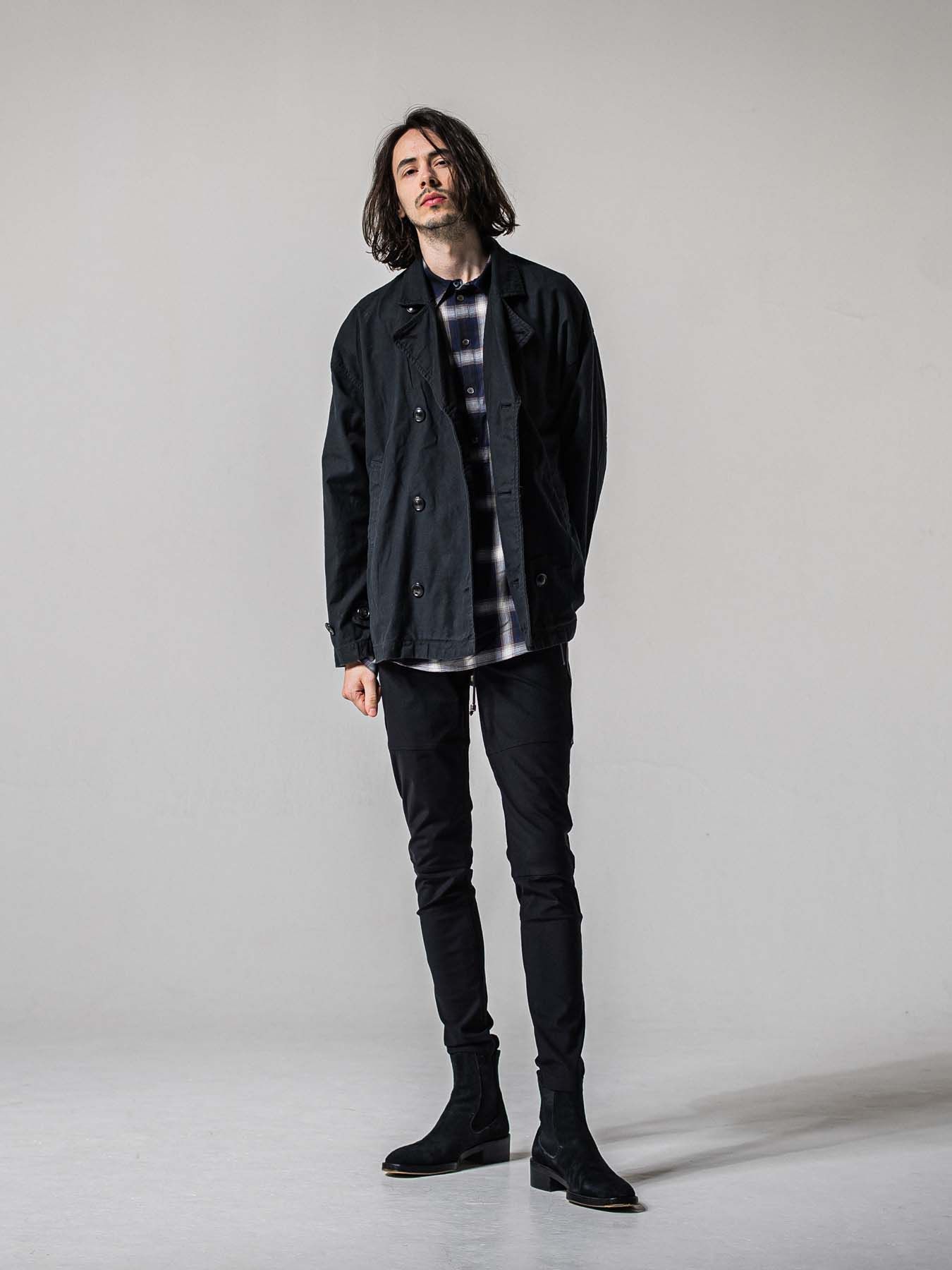 【予約品 11月16日(日) 締切】MV OVER PCOAT / オーバーサイズ ピーコートジャケット / ブラック