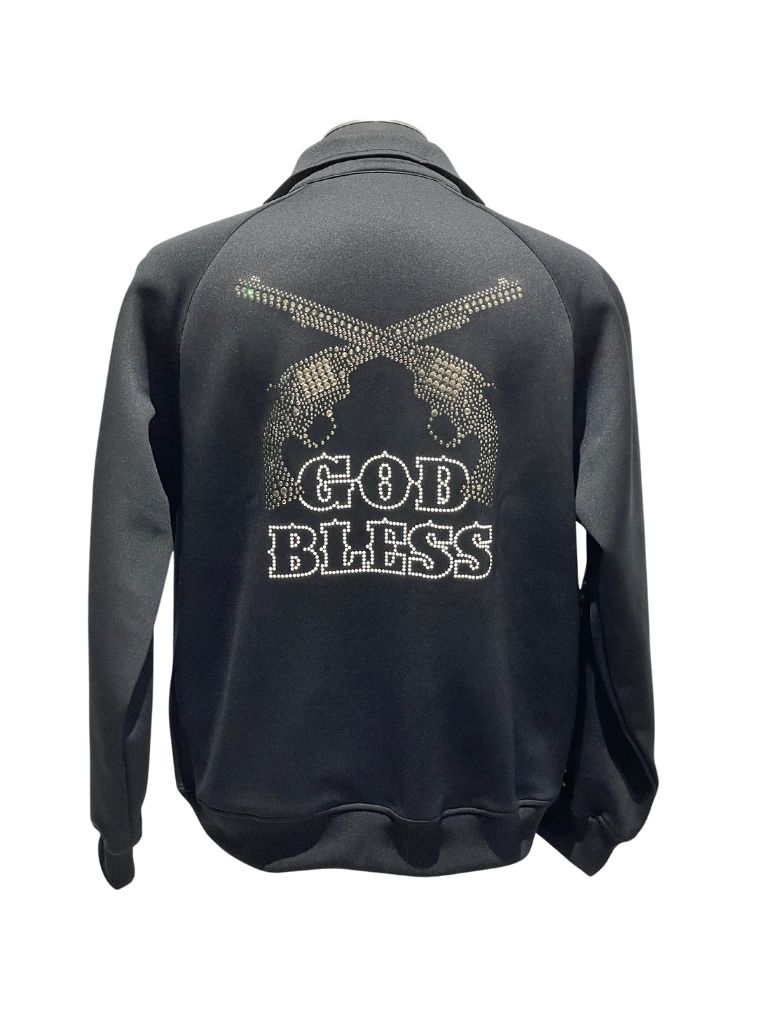 LINETAPEJERSEY JKT Cスワロフスキークロスガン入り / ブラック