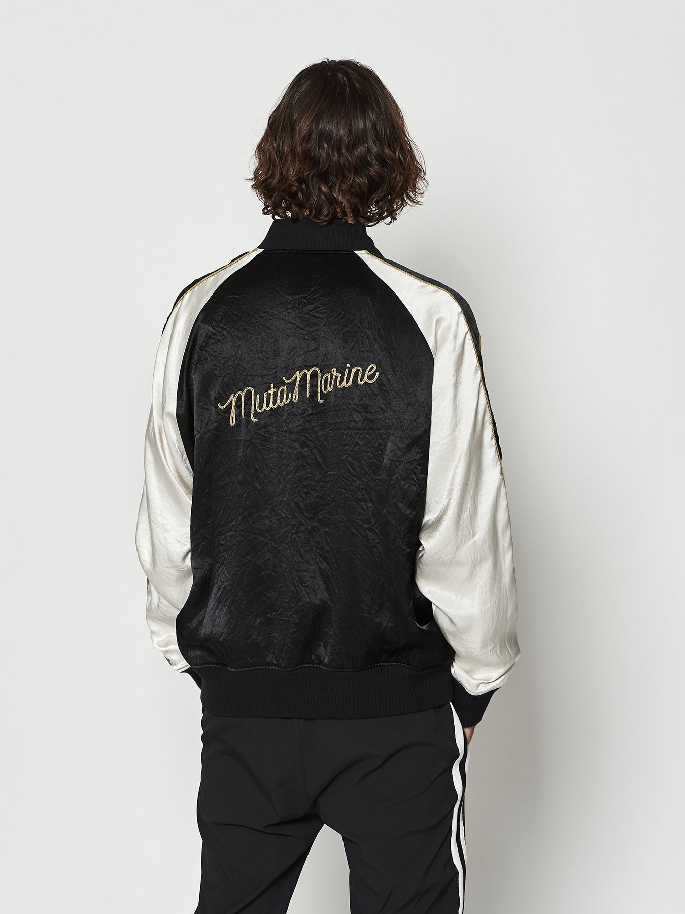 【予約品 10月9日(木) 締切】muta Souvenir Jacket / リバーシブル スーヴェニアジャケット / ブラック【Acanthus × muta MARINE】