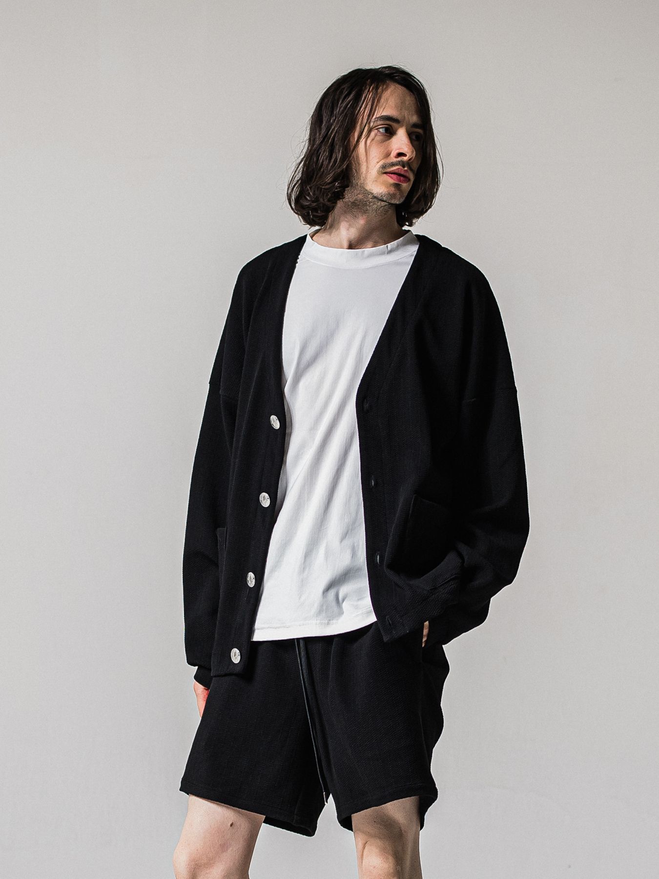 【予約品 11月16日(日) 締切】BLISTER KNIT C/D / ブリスターニットカーディガン  / ブラック