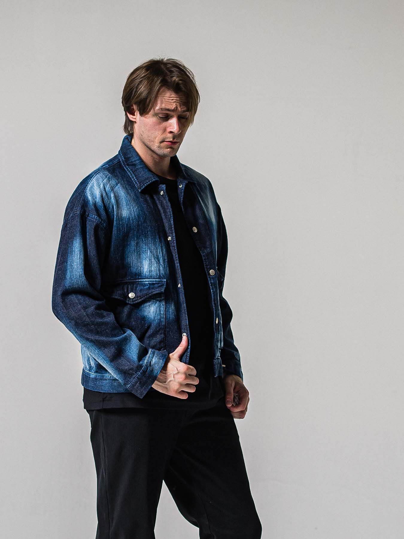 【予約品 11月16日(日) 締切】LDENIM AG FLIGHT JK / ライトデニム ミリタリージャケット / インディゴユーズド