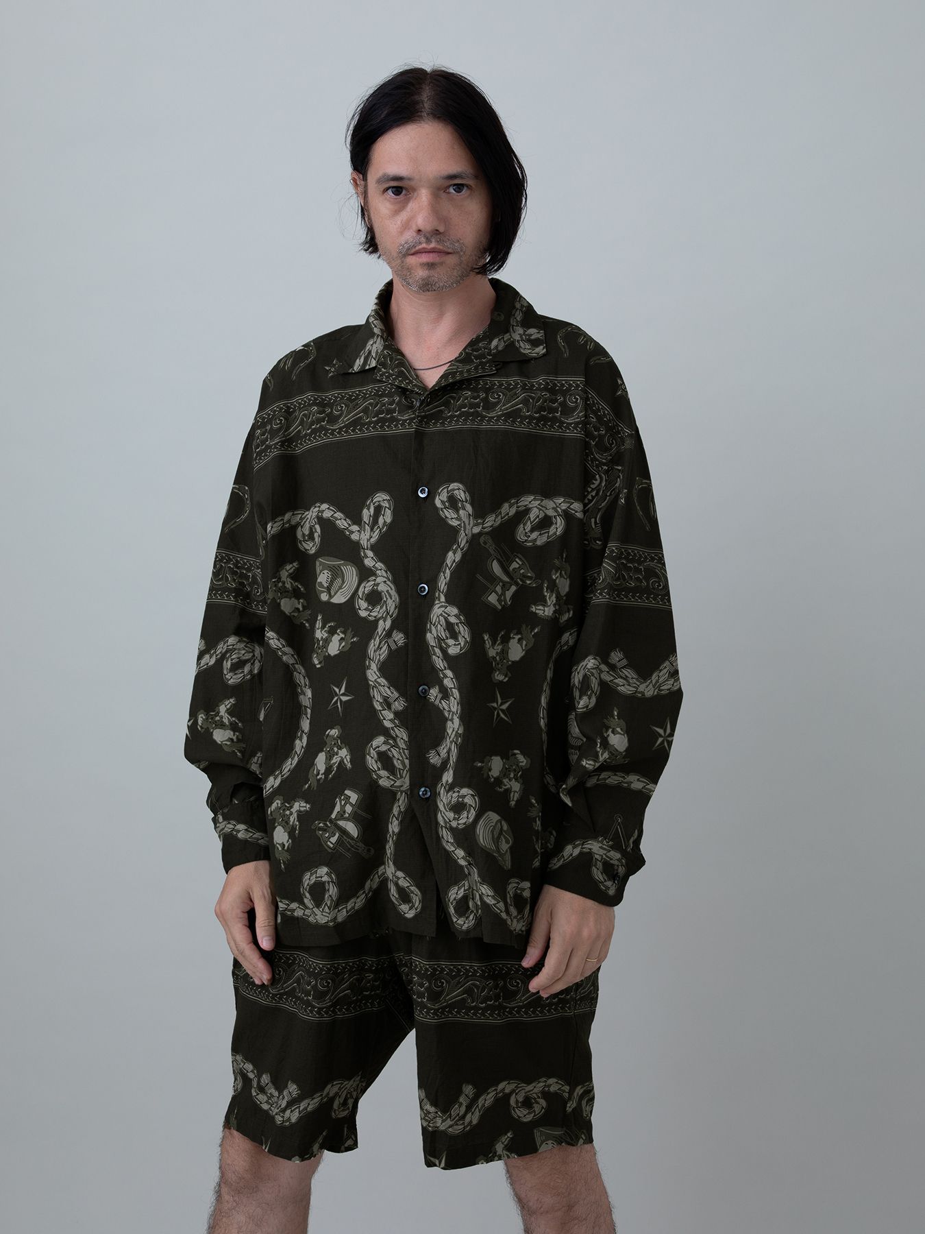 【予約品 11月23日(日) 締切】WESTERNBANDANA SHIRTS / バンダナプリント シャツ / CHARCOAL