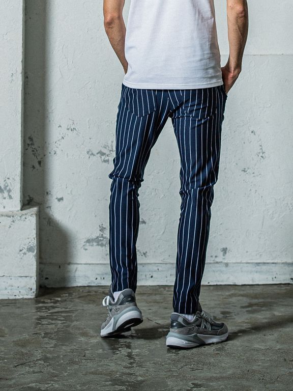 《予約11月17日19時締め》 CHRIS EASY  PANTS / イージーパンツ / ネイビー・ストライプ
